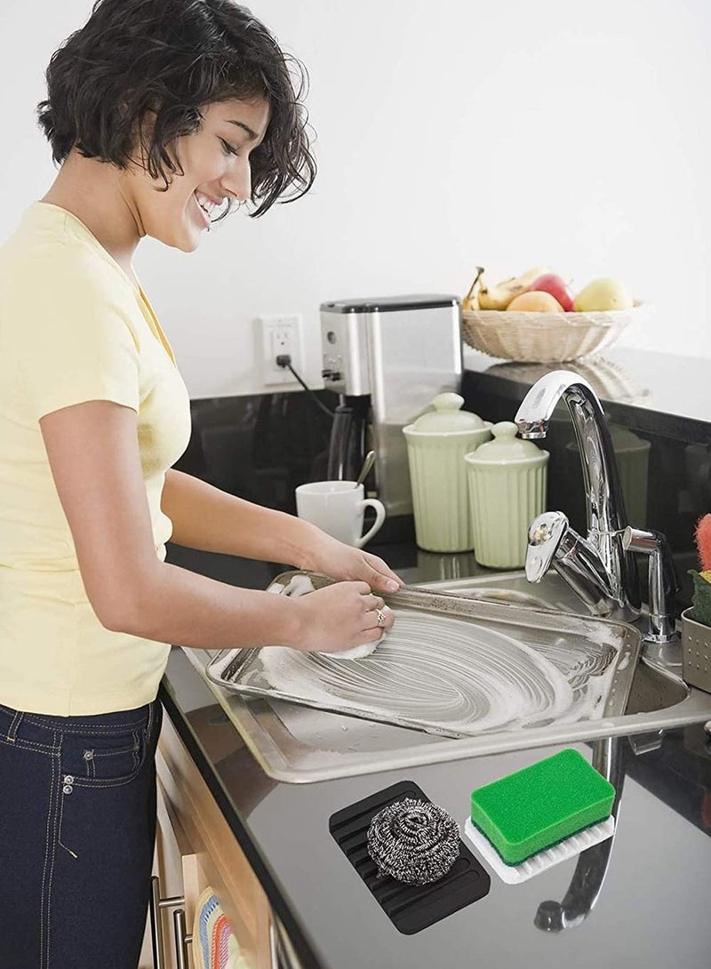 SYOSI Soap Dish, 2PCS Premium Silicone Soap Saver for Shower, Kitchen, Bathroom, Soap Holder for Tub, Razor, Soap Bar Container, Keep Dry, Non-Slip, Easy Cleaning - Image 5