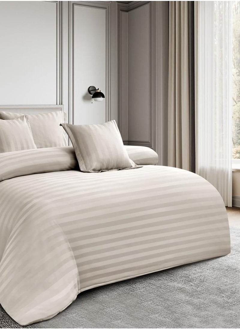 Ming Li 6-piece striped hotel bed comforter set, king size, 240x220 cm  - Image 2