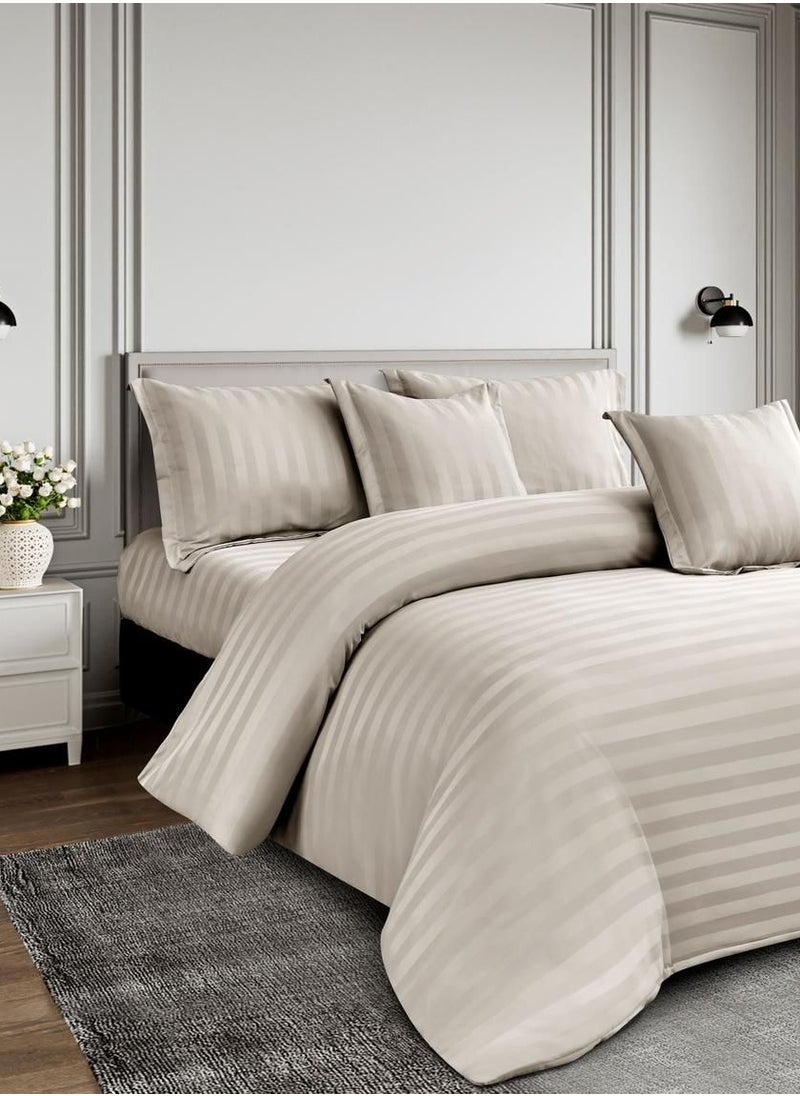 Ming Li 6-piece striped hotel bed comforter set, king size, 240x220 cm  - Image 3