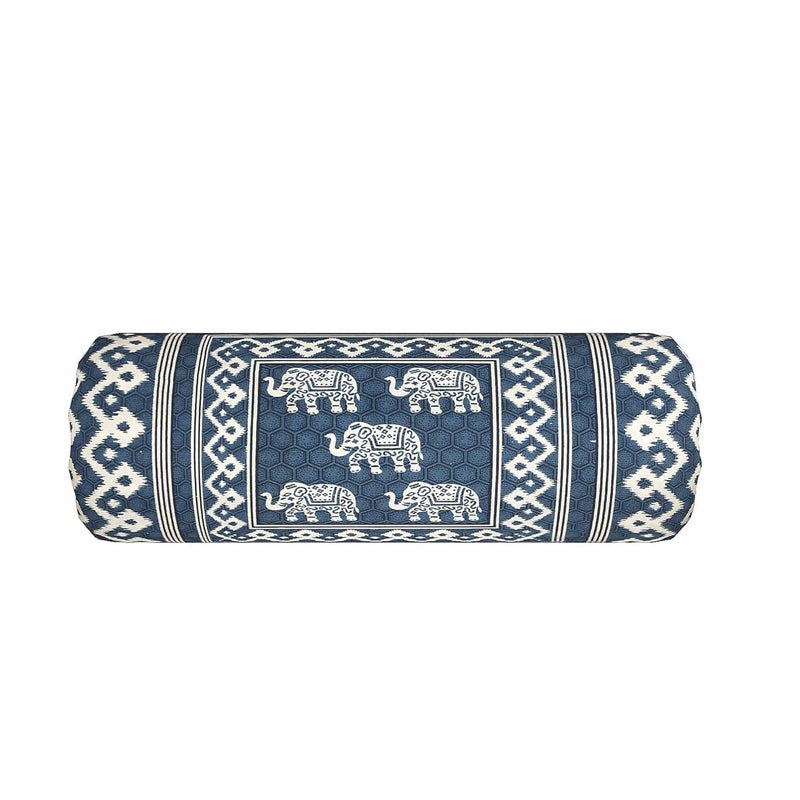 Tenfit TENFIT Maharaja Special Hathi Pure Soft Cotton Diwan Cover Set 8 Pcs Set 5 Cushion Cover2 Bolster Cover1 Bedsheet Dark Blue  - Image 3