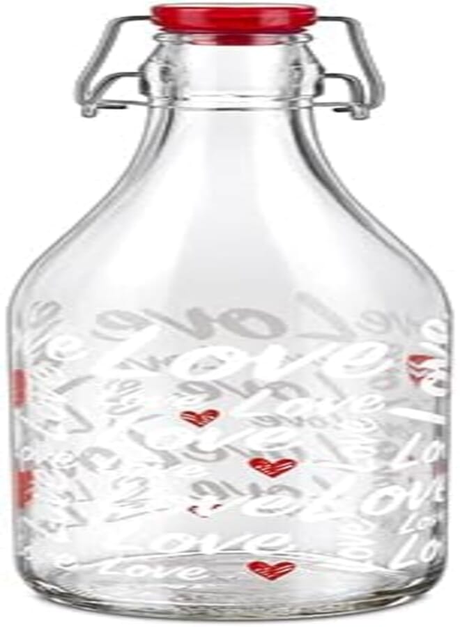 Decover LELLA Bottle, CORAZON Design, Premium Reusable Glass Water Bottle, 500ml Capacity
