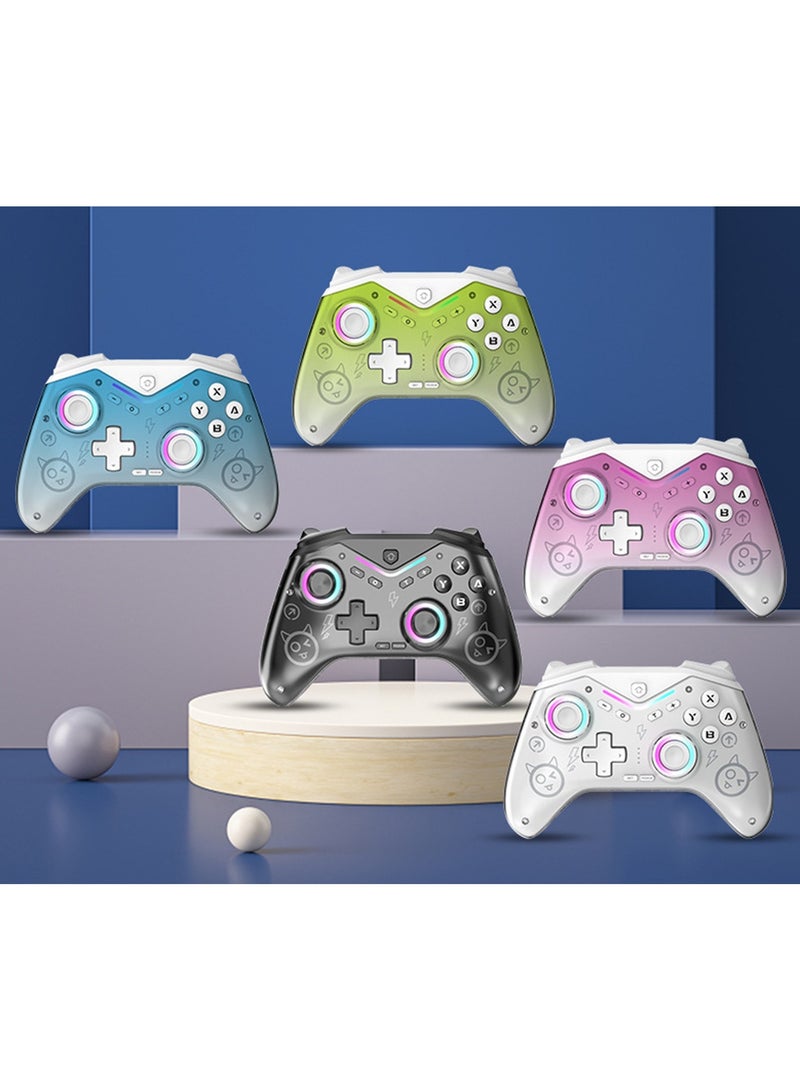 MingPin Classic Gamepad CM-619 Wireless Gaming Controller for Switch / iOS / Android / PC / Smart TV with Hall Effect Joystick, 1000Hz Polling Rate, Turbo Function, 6-Asix Gyroscope, Dual Motor, Vibration Level Adjustable, Anti-Slip Grip, 600mAh Lithium-Ion Battery, Custom Back Key, RGB Lighting Effect - Image 2