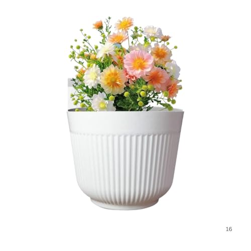 IMAGINEA 12 Inch Flower Pot for Home Decoration | Big Size Plastic Pot for Living Room, Office | Gamla for Home, Laws & Garden Décor | Pots for Balcony | Large Pots for Garden (White, Pack of 4) - Image 3