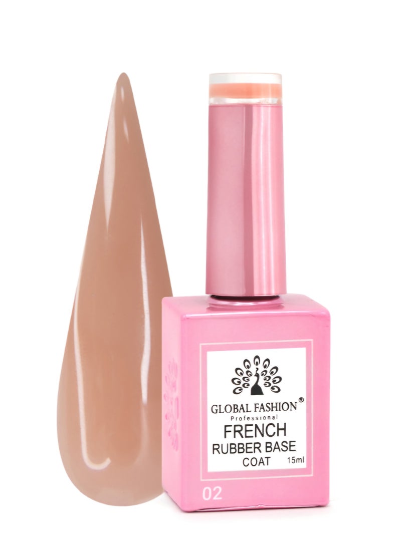 GLOBAL FASHION Professional - GLOBAL FASHION Professional French Rubber Base Coat 15ml: Long-Lasting, Durable, & Chip-Resistant Gel Nail Polish Base Coat for Manicure and Pedicure | (2) - Image 1