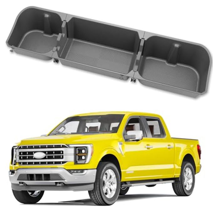 KINGGERI Under Seat Storage Boxes Compatible With 2015-2026 Ford F-150 F150 Supercrew Cab, 2017-2026 Ford F-250 F-350 F-450 F-550 Super Duty, Upgraded Rear Under Back Seat Cargo Tool Box Organizer - Image 1