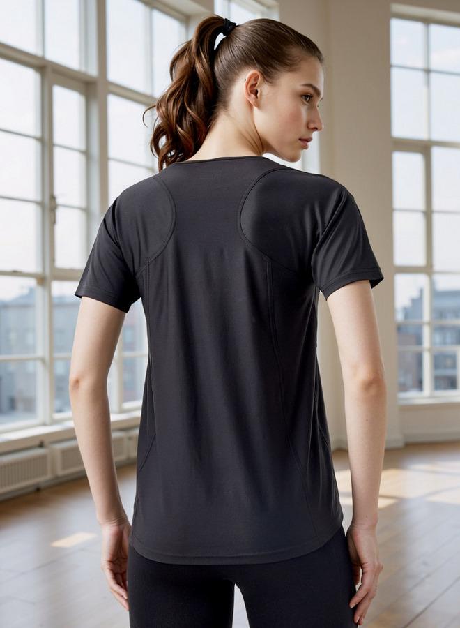 آكتف تي شيرت بياقة دائرية بقصة عادية وأكمام قصيرة - Image 3