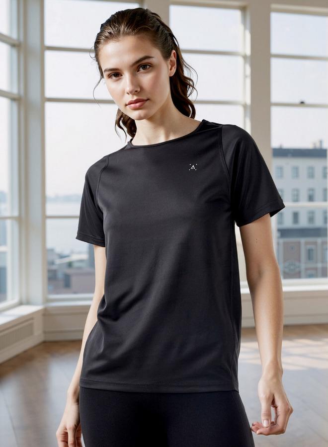 آكتف تي شيرت بياقة دائرية بقصة عادية وأكمام قصيرة - Image 1