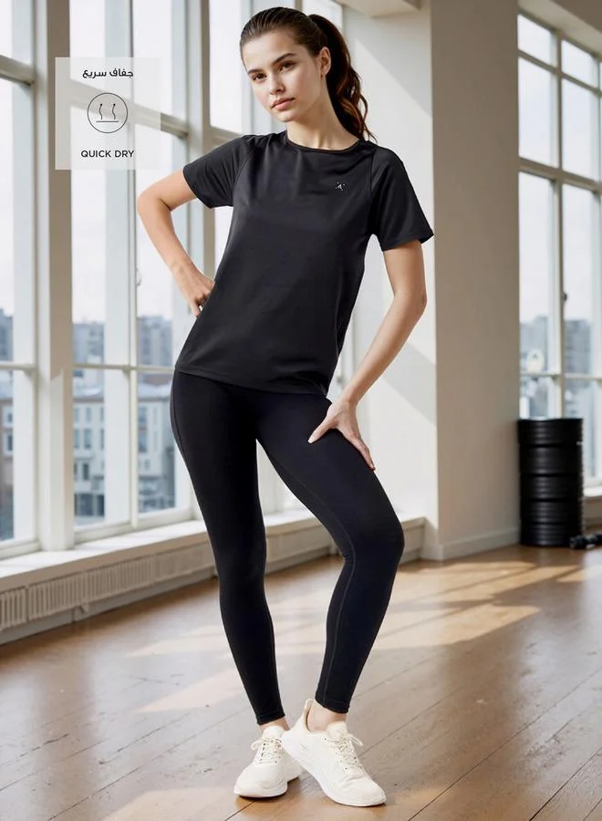 ADOT by Splash Regular Fit Crew Neck T-shirt with Short Sleeves