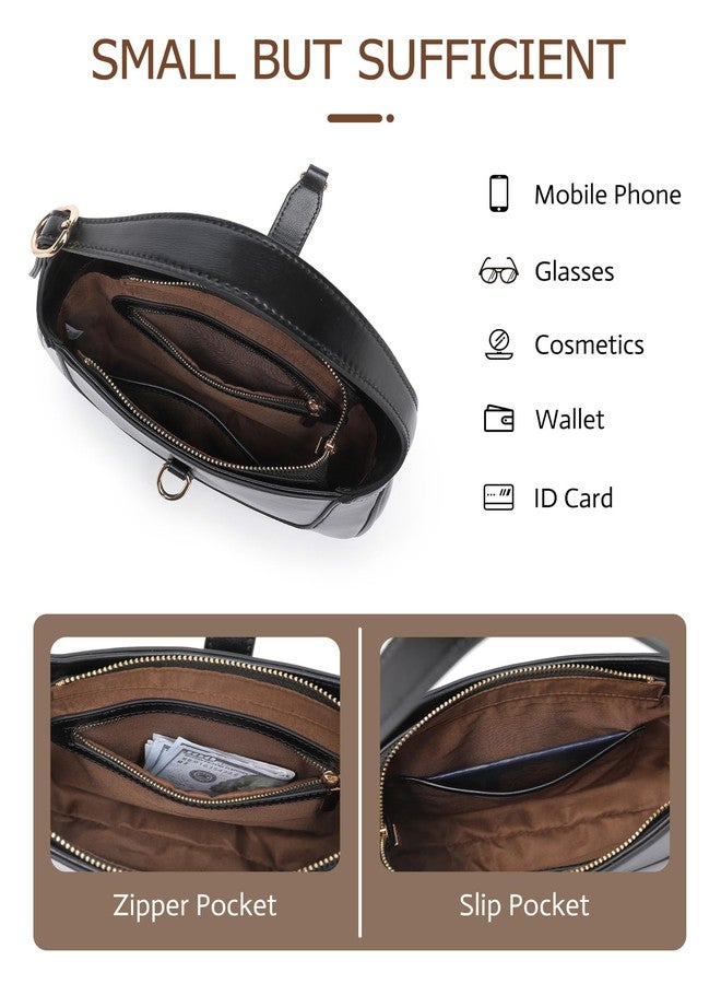 BAVERGE Shoulder Bag for Women, Soft Vegan Leather Purse Top Handle Handbag Small Crossbody Bag with Adjustable Strap, Black - Image 5