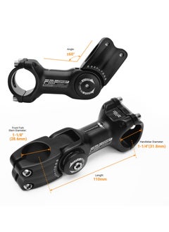 Excefore Bike Stem, 110mm Adjustable MTB Stem, Aluminum Alloy Mountain Bike Handlebar Riser Extender, for Most Mountain Bike Road City Bike MTB  - Image 3