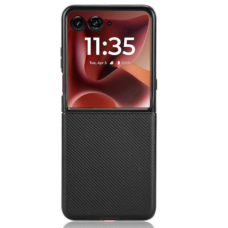 إيروريكس جراب هاتف موتورولا رازر 60 ألترا المصنوع من الجلد الصناعي (أسود) - Image 3