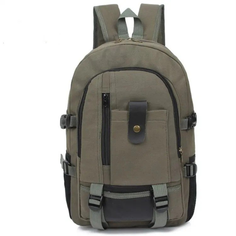 Bluejw Solid Color Retro Canvas Laptop Backpack Large Capacity Student Backpack Computer Travel Bag - Image 4