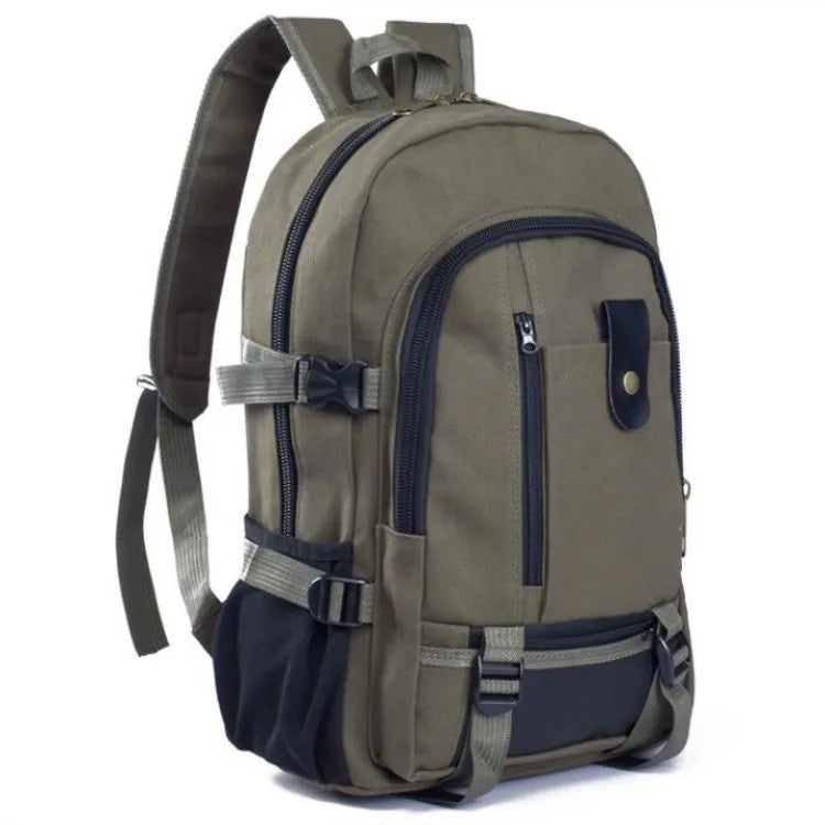 Bluejw Solid Color Retro Canvas Laptop Backpack Large Capacity Student Backpack Computer Travel Bag - Image 1