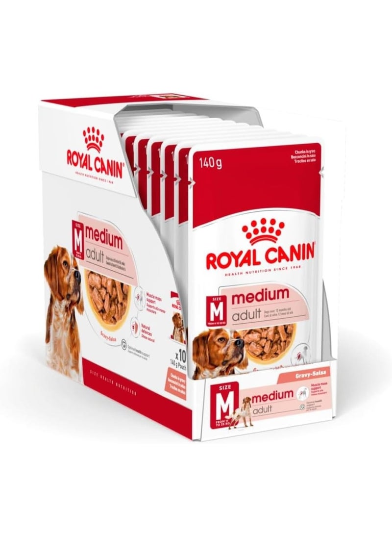 Royal Canin Medium Adult Wet Dog Food - 140G (Pack of 10) - Image 1