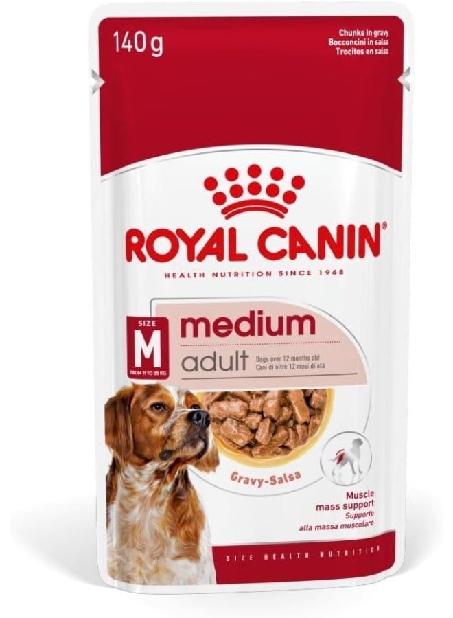 Royal Canin Medium Adult Wet Dog Food In Gravy Salsa 140gm - Image 1