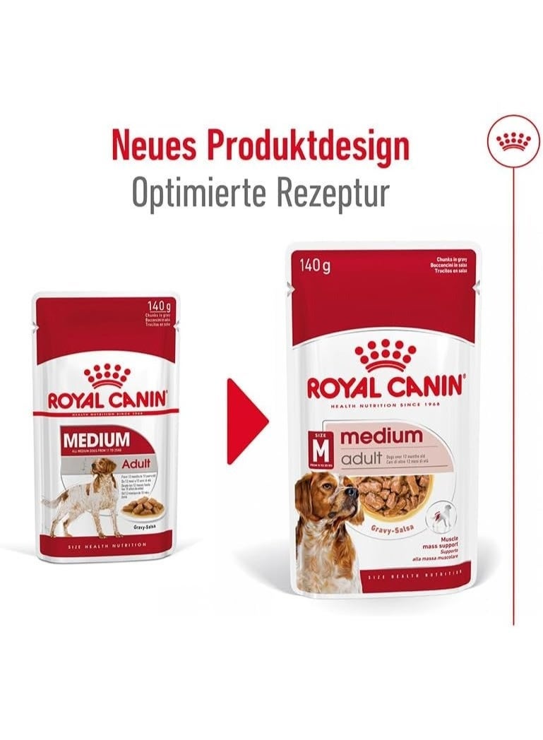 Royal Canin Medium Adult Wet Dog Food In Gravy Salsa 140gm - Image 5