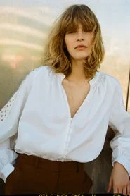اتش اند ام Embroidery-detail cotton blouse