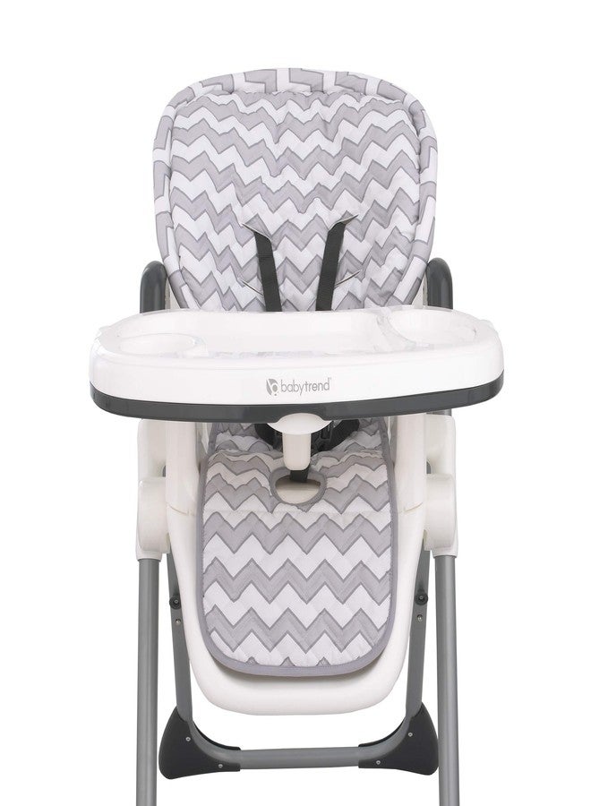 Sumersault Soft Gray and White Chevron High Chair Pad | Easy to Install Replacement Cushion Fits Most 3-5 Point Harness High Chairs - Image 1