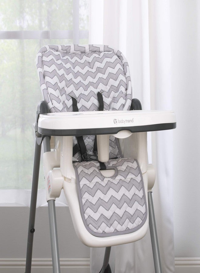 Sumersault Soft Gray and White Chevron High Chair Pad | Easy to Install Replacement Cushion Fits Most 3-5 Point Harness High Chairs - Image 2