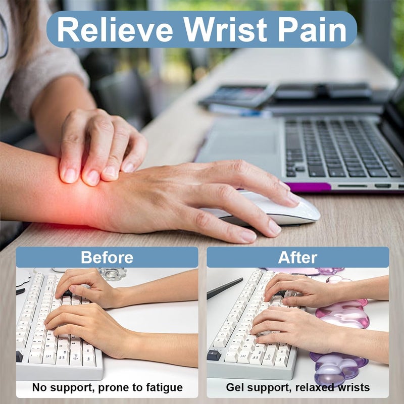 Sumgsn Gel Wrist Rest with Mouse Pad Wrist Support for Keyboard and Mouse - Ergonomic Gradient Purple Pink Cloud Mouse Pad Office Accessories for Computer/Laptop/Gaming/Home/Office/Typing Pain Relief - Image 5