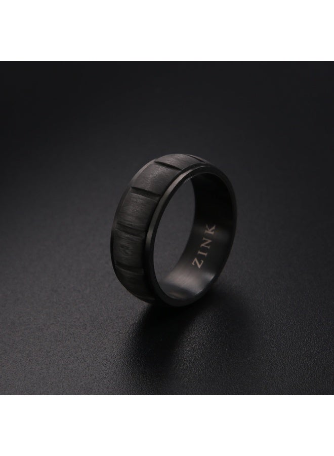 ZINK Men's Gun Stainless Steel & Carbon Fiber Ring | ZJRG028GN-19 - Image 3
