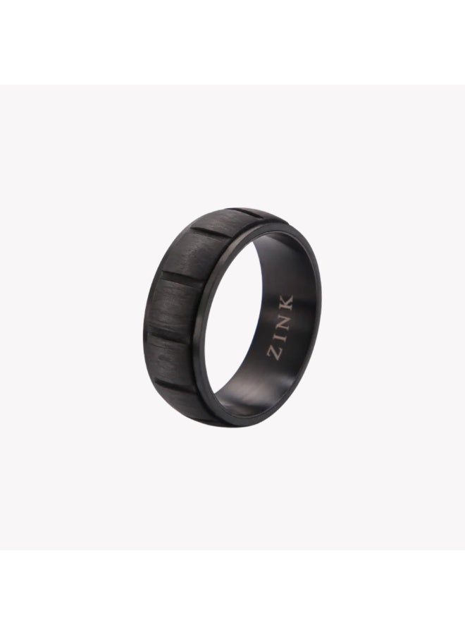 ZINK Men's Gun Stainless Steel & Carbon Fiber Ring | ZJRG028GN-19 - Image 1