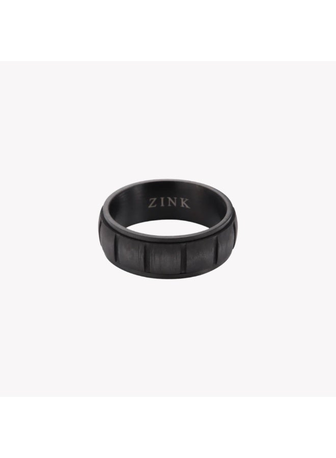 ZINK Men's Gun Stainless Steel & Carbon Fiber Ring | ZJRG028GN-19 - Image 2