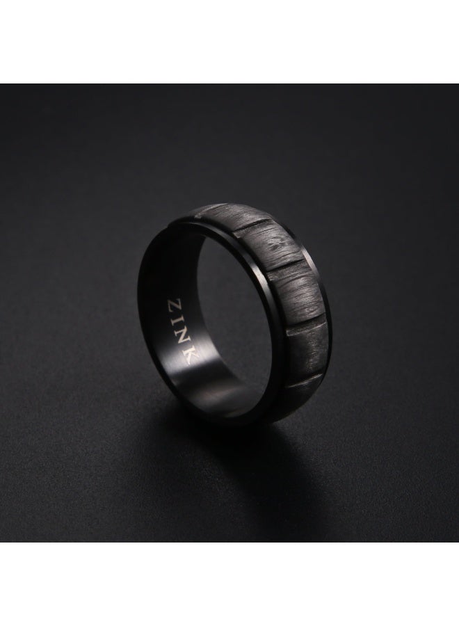 ZINK Men's Gun Stainless Steel & Carbon Fiber Ring | ZJRG028GN-19 - Image 4