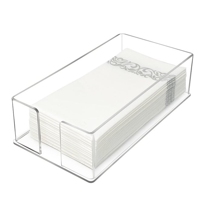 GUEST TOWEL NAPKIN HOLDER ACRYLIC DINNER NAPKINS HOLDER HAND TOWELS HOLDER FOR BATHROOM GUEST TOWELS STORAGE TRAY FOR BATHROOM KITCHEN PARTIES WEDDINGS EVENTS
