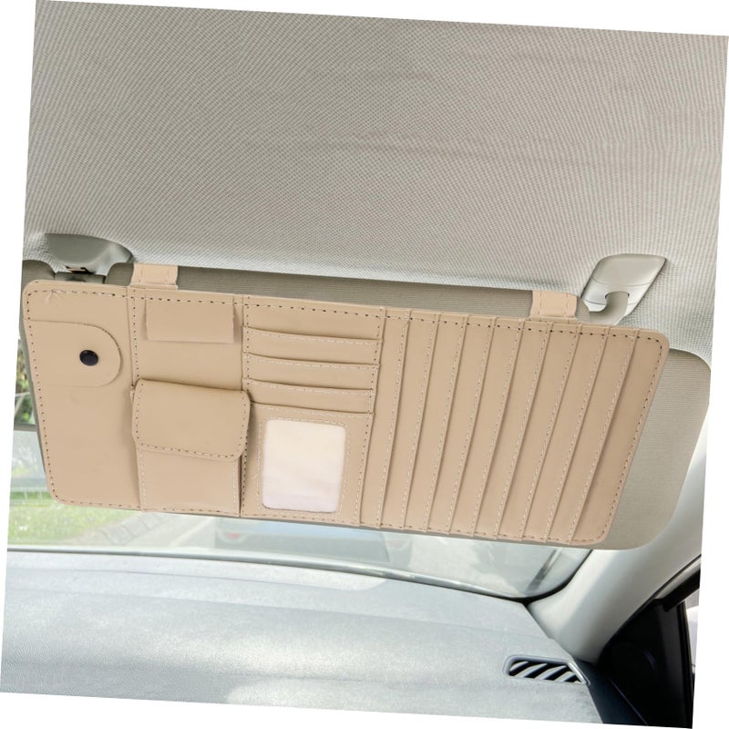 Universal Car Visor Organizer Pouch With CD Holder And Storage Pockets Black - Image 4