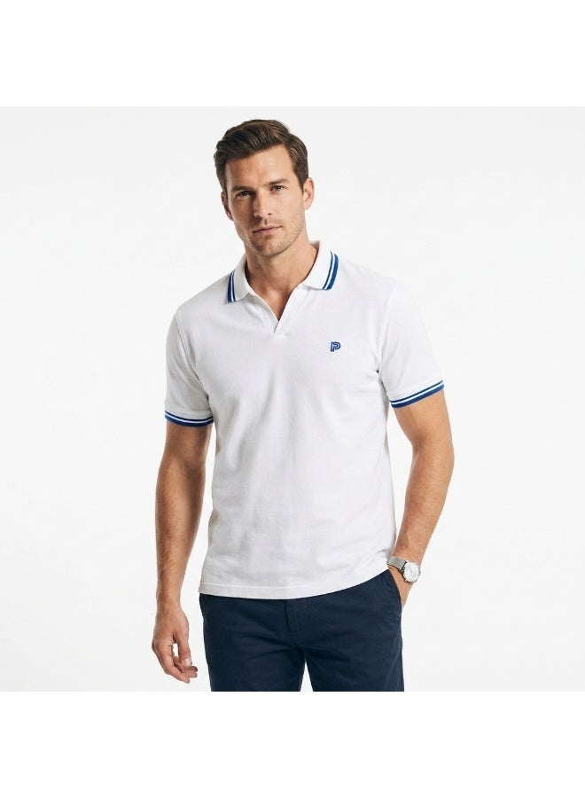 Pavone Short Sleeve Polo Shirt For Men's,White - Image 1