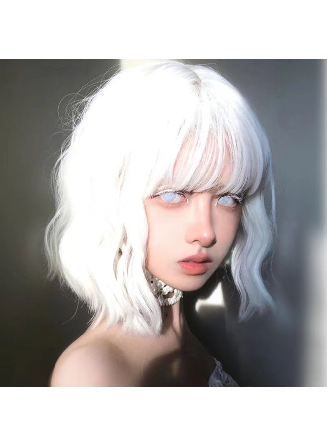 Generic Fashion Silver White Lolita Wig Short Curly White