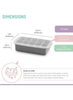 melii Baby Food Prep Silicone Tray With Lid  - Image 3