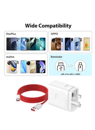 100W Type C Fast Wall Charger Compatible with Oneplus 13/12/12R/11/Nord N30/N20/N10 /10 PRO/9 PRO/8/8T/7/7T PRO/6T/5 5T/3/3t/Nord N100/N200/N300/Nord 2 /CE2 (  Not Original Oneplus charger) - view 5