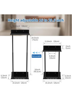 MarlaMall MarlaMall Towel Rack with Shelf for Bathroom Wall Mounted,Retractable Height Metal Bath Towel Rack with Reliable Hooks Storage for Rolled Towel, Modern Bathroom Organizer  - Image 4