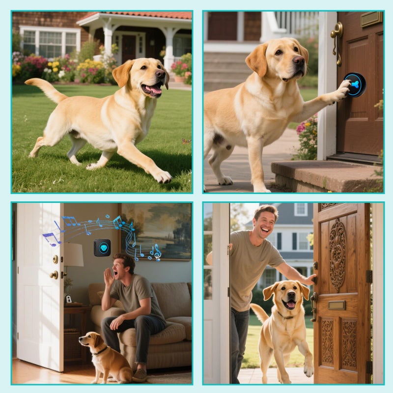 Yoiilifee Dog Doorbell to Go Outside, Smart Wireless Doggie Doorbell for Potty Training,1000 Feet Long Range with IP65 Waterproof Super-Light Touch Button, 60 Melodies & Adjustable Volume (2 Button) - Image 4
