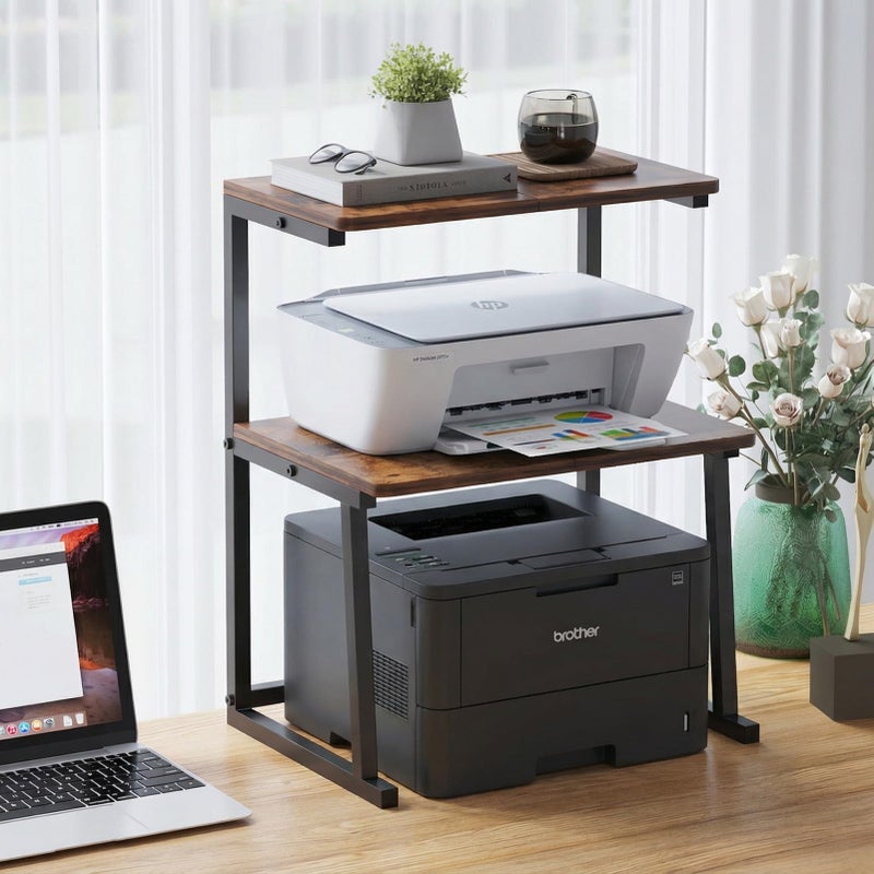 VonDream 3-Tier Desktop Printer Stand, Universal Size Printer Shelf Organizer with Wide Platform, Heavy-Duty Multi-Purpose Office Desk Shelves for Home Office Organization - Image 2