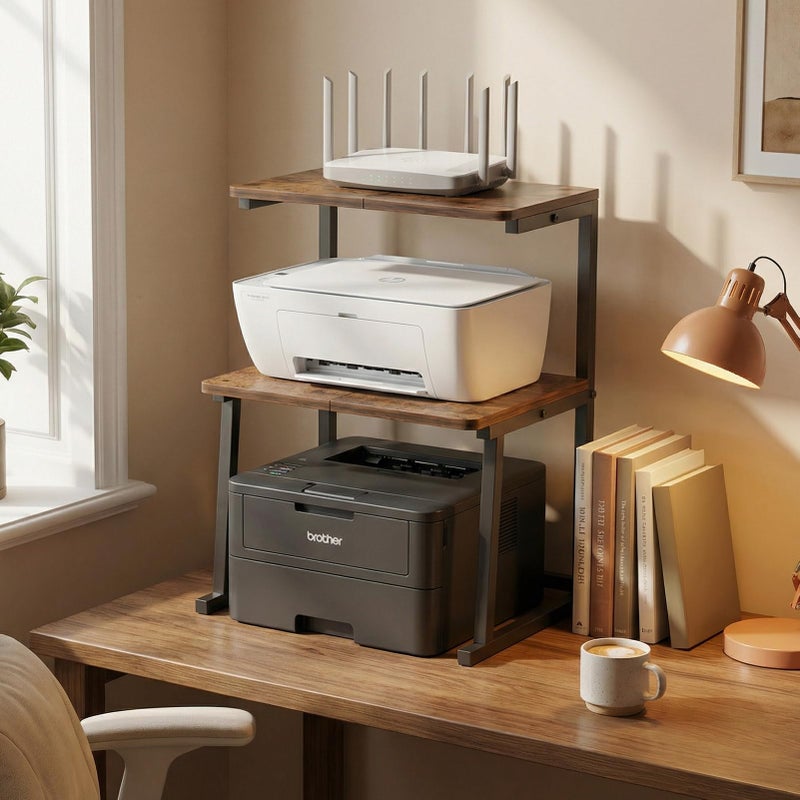 VonDream 3-Tier Desktop Printer Stand, Universal Size Printer Shelf Organizer with Wide Platform, Heavy-Duty Multi-Purpose Office Desk Shelves for Home Office Organization - Image 5