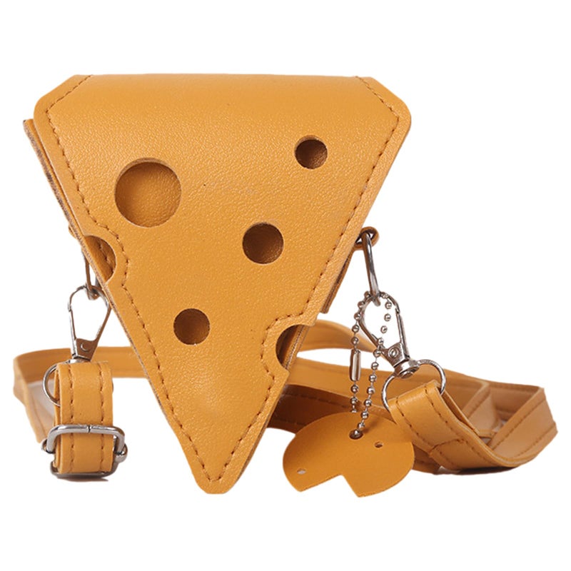 XDHLDULYK Cheese Shaped Crossbody Bag, Creative Mini Shoulder Bag Women Fashion Handbag PU Leather Wallet Purse (Triangular) - Image 1