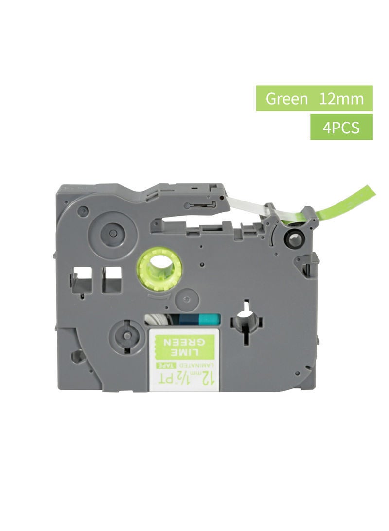 NIBEMINENT PUTY 4 Rolls Self-Adhesive White On Green Label Maker Tape Multicolour - Image 3