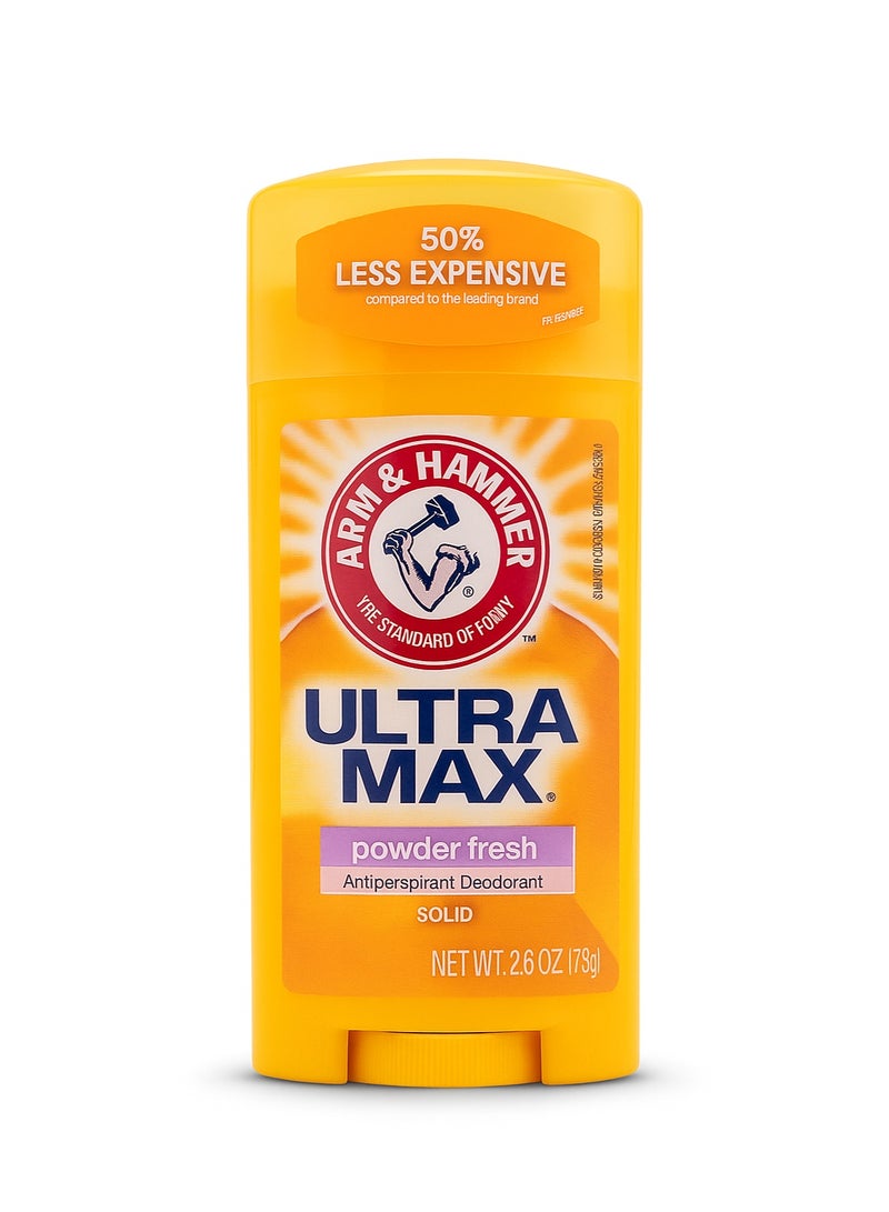 Arm & Hammer Ultramax Deodorant And Antiperspirant Solid, Powder Fresh, 73g - Image 1