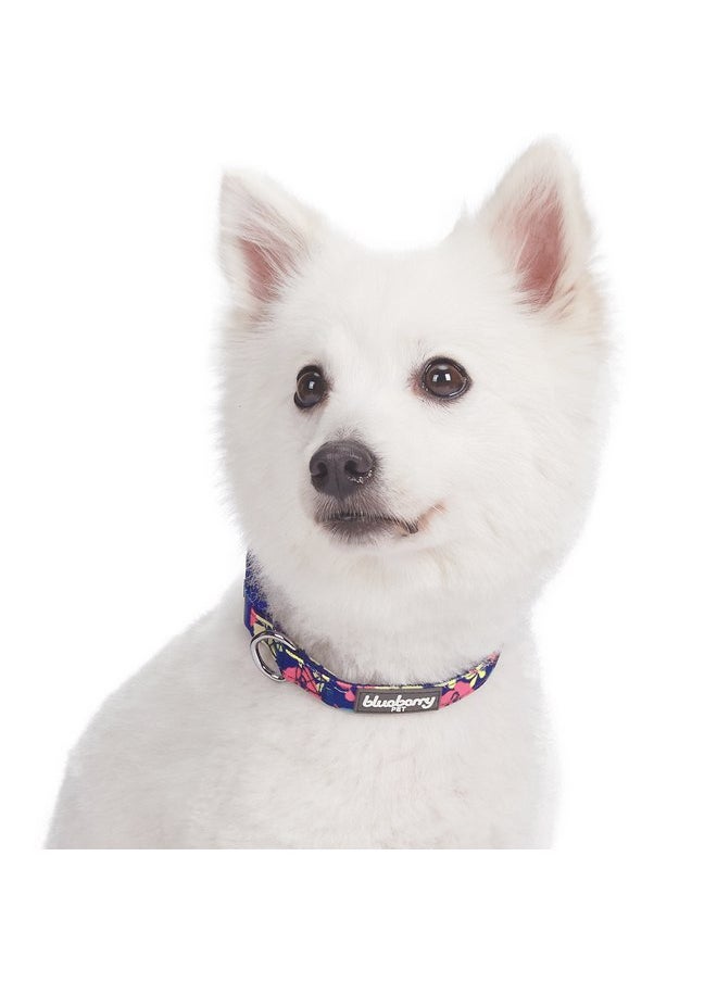 Blueberry Pet Blueberry Pet Made Well Profound Floral Print Adjustable Dog Collar in Navy Blue, X-Small, Neck 7.5"-10"  - Image 3