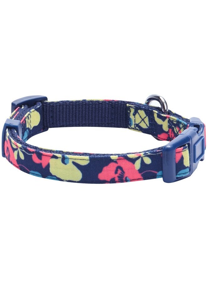 Blueberry Pet Blueberry Pet Made Well Profound Floral Print Adjustable Dog Collar in Navy Blue, X-Small, Neck 7.5"-10"  - Image 5