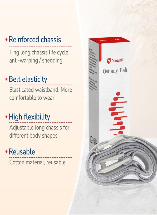 DERAYMI Adjustable Ostomy Belt, Securely Holds Ostomy Pouch Bags in Place, Waterproof Reusable Ostomy Waistband Strap and Buckle to Support Colostomy Bags - Image 2