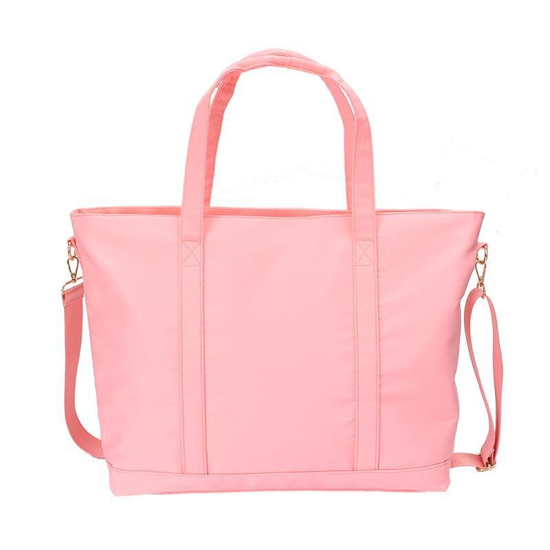 New Womens Tote Bag Large Capacity Simplistic Waterproof Nylon Nude pink 63#