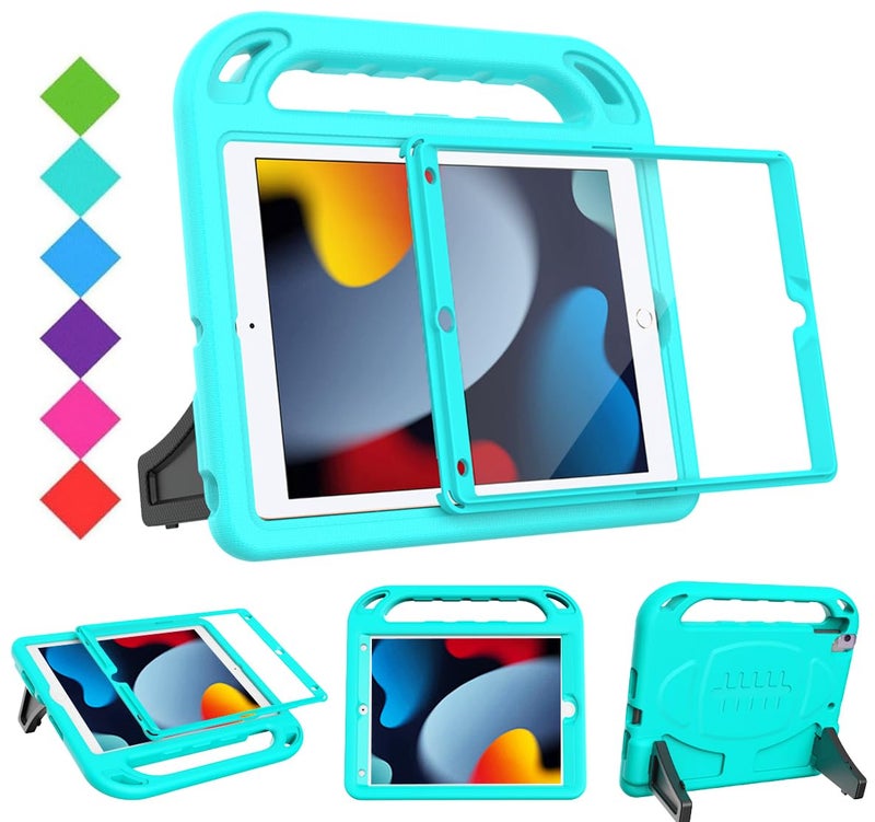 BMOUO Kids Case for iPad 102 202120202019 iPad 9th8th7th Generation Case for Kids with Builtin Screen Protector Shockproof Handle Stand Kids Case for iPad 102 9th8th7th Gen Turquoise