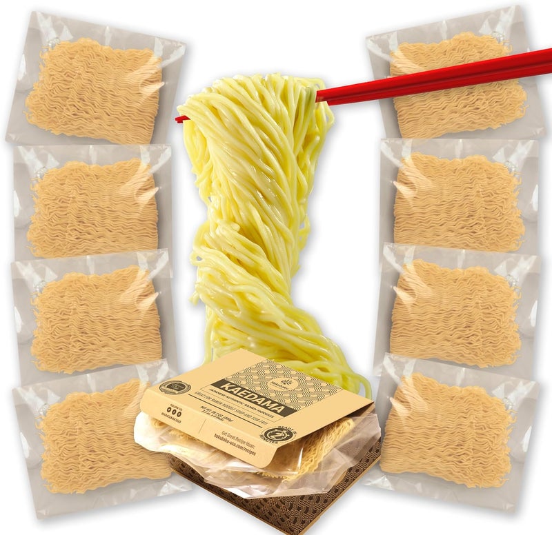 Hakubaku Authentic Plain Ramen Noodles - 8 Pack Kaedama, Japanese Non-Fried Noodles for Yakisoba and Ramen Dishes - Image 3