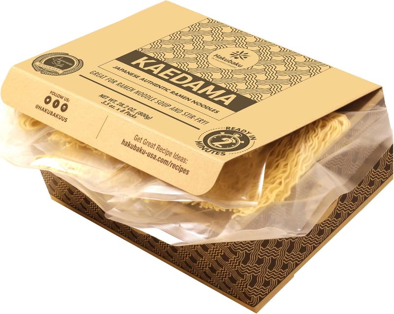 Hakubaku Authentic Plain Ramen Noodles - 8 Pack Kaedama, Japanese Non-Fried Noodles for Yakisoba and Ramen Dishes - Image 4