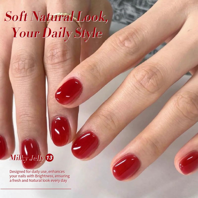 Born Pretty Jelly Burgundy Gel Nail Polish Blood Wine Red Gel Polish Translucent Valentine's Day Nail Gel Soak Off Hema-Free Gel Polish U V Light Cure for Nail Art DIY 15ML - Image 3