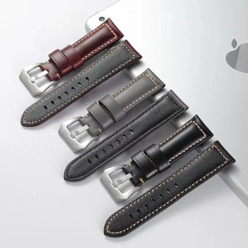 Bluejw Genuine Leather Watch Strap Replacement 20mm 22mm 24mm – Retro Oil-Waxed Quick Release Band for Men and Women - Image 4